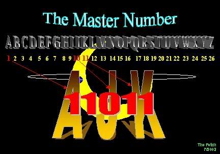 The Master Number (11:11 or 11011) is encoded many ways.