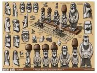 Moai statues character sheet
