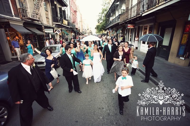 A French Quarter wedding second line New Orleans LA