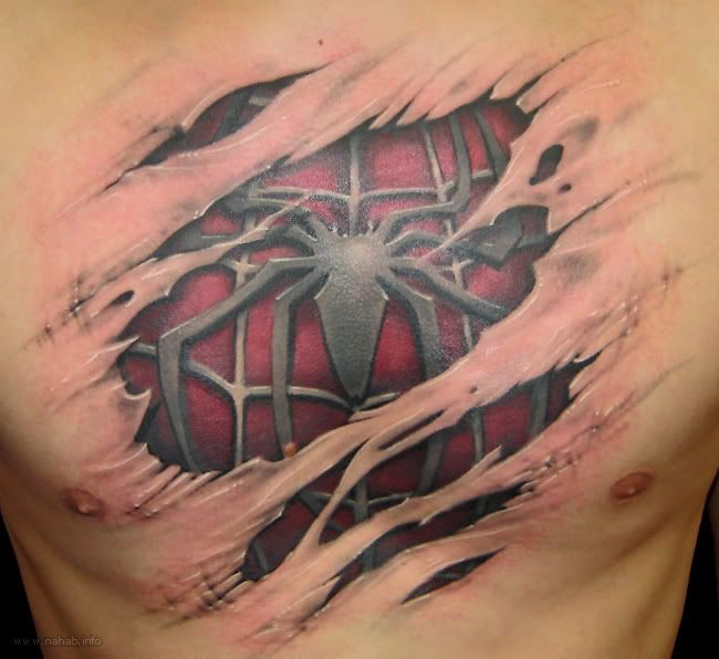 If this is a real tattoo, I have to applaud the artist. Very creative.