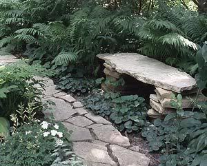 I love this flagstone bench