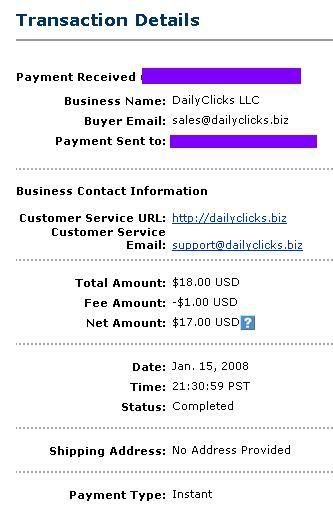 DailyClicks Payment Proof