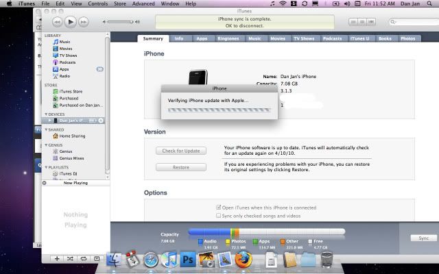 Itunes ipsw verifying with apple