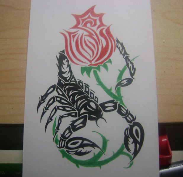 scorpion rose tattoo
