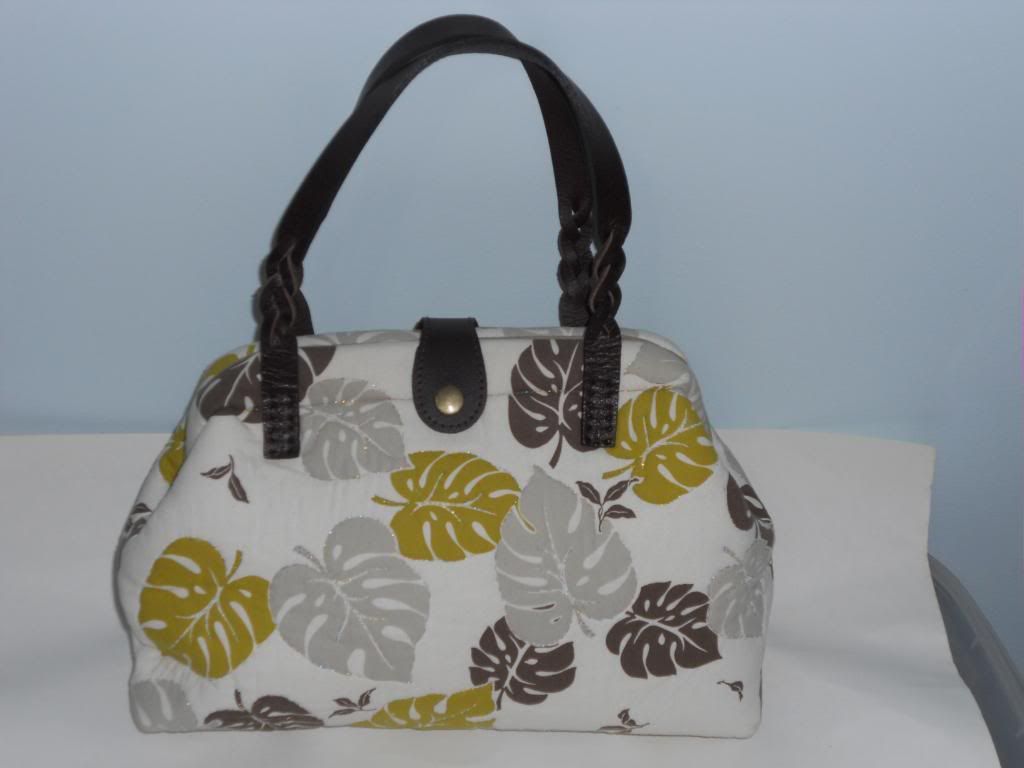 Unique Handmade Handbag Satchel FabricLeather Handles - Handbags ...