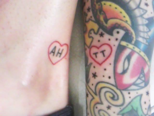 i got tara's initials tattooed on me yesterday,