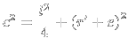 $ c^2= \dfrac{l^2}{4}+\left( r'+e\right)^2$