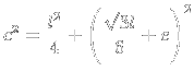 $ c^2= \dfrac{l^2}{4}+\left( \dfrac{\sqrt{3}l}{6}+e\right)^2$