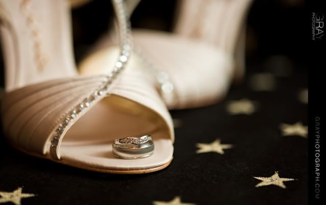 Love the cool wedding shoes on the star studded background