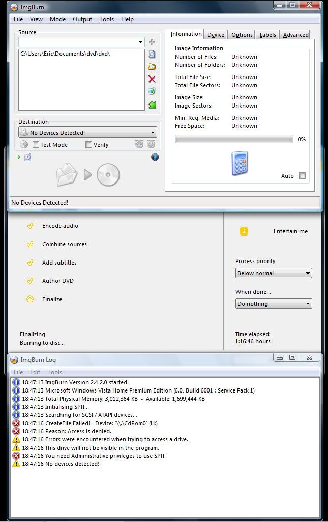 Doesn T Detect Dvd Burner Initially Will Manually Using Dvd Flick Imgburn Support Imgburn Support Forum