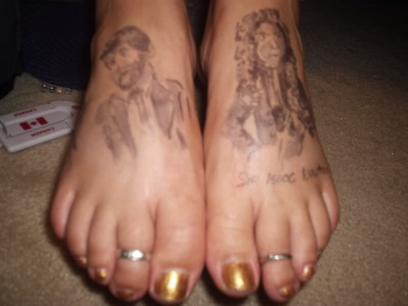 Bubbles and Flowers foot tattoo (Voted 5.1 by 370 votes)