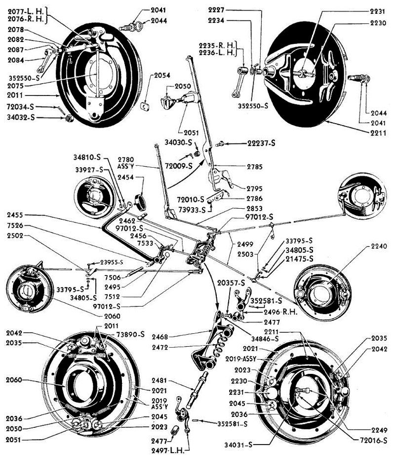 1932 1933 1934 Ford Passenger Car & Commercial Brake Sytem Illustrated Diagram
