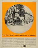 1932 Ford Truck Ad, Advertisment Saturday Evening Post Paves the Road to Profits V8 Flathead