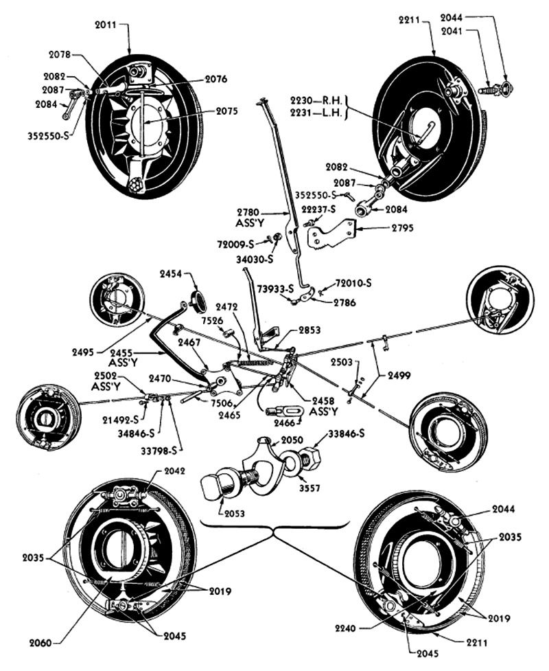 1935 1936 Ford Passenger Car Brake System Illustrated Diagram & Parts List