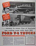 1935 Ford Truck, Closed Cab Semi Tractor Trailer, Flathead V8, 85 HP