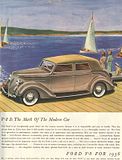 1936 Ford Model 68 Fordor Sedan, Deluxe, Flathead V8, Advertisment, Ad, Image