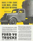 1936 Ford Truck, Closed Cab 131-1/2, Model 51, Flathead V8, 80 HP, Advertisement, Ad, Image