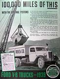 1939 1935 Ford V8 Flathead Truck Ad, Advertisement, 100,000 miles of this image