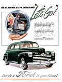 1946 Ford Passenger Car Ad, Advertisement Image Flathead V8