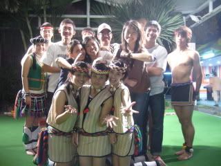 with the performers