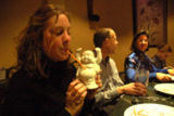 Sarah's happy buddha at Japanese restaurant