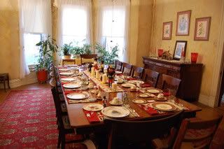 dining room ready for catered meal