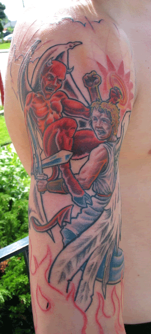 tatuaje demonio. Tatuaje de un diablo contra un angel - nocturnar.com