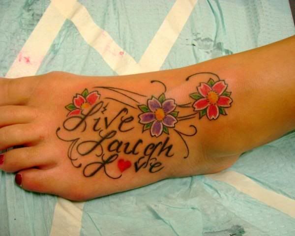 (Live laugh love tattoo on ) live to love love to live quote