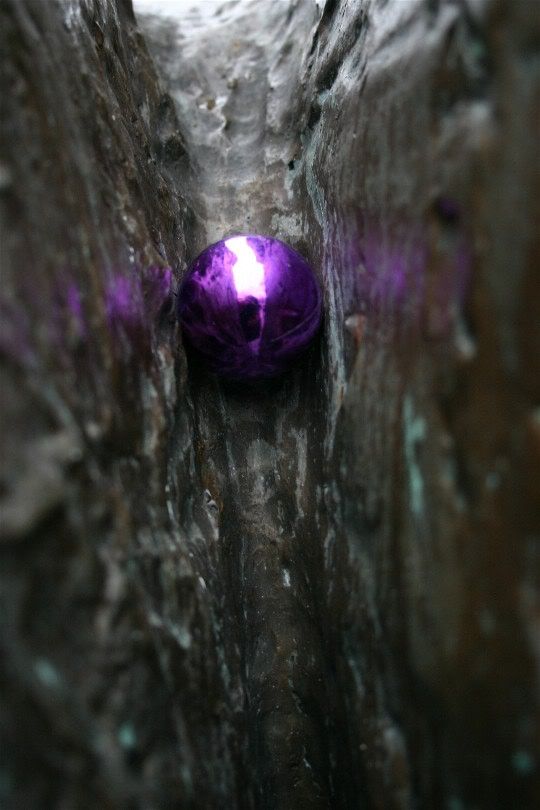 Purple ball inside a crack of the statue.  Made a great effect