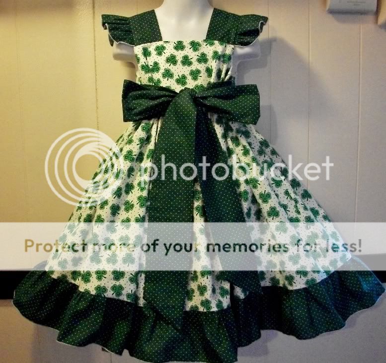 NEW *ST PATRICKS DAY SHAMROCKS POLKA DOTS* SUNJUMPER CUSTOM SIZE 