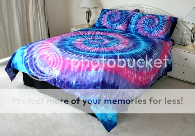 Rainbow Tie Dye King Quilt Cover Set Over 500TC Lux Tye Dyed Hippie