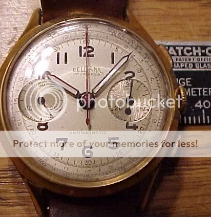 Orig Vintage Landeron L48 Chronograph Chrono 33mm Wristwatch Dial Swiss 1930s 