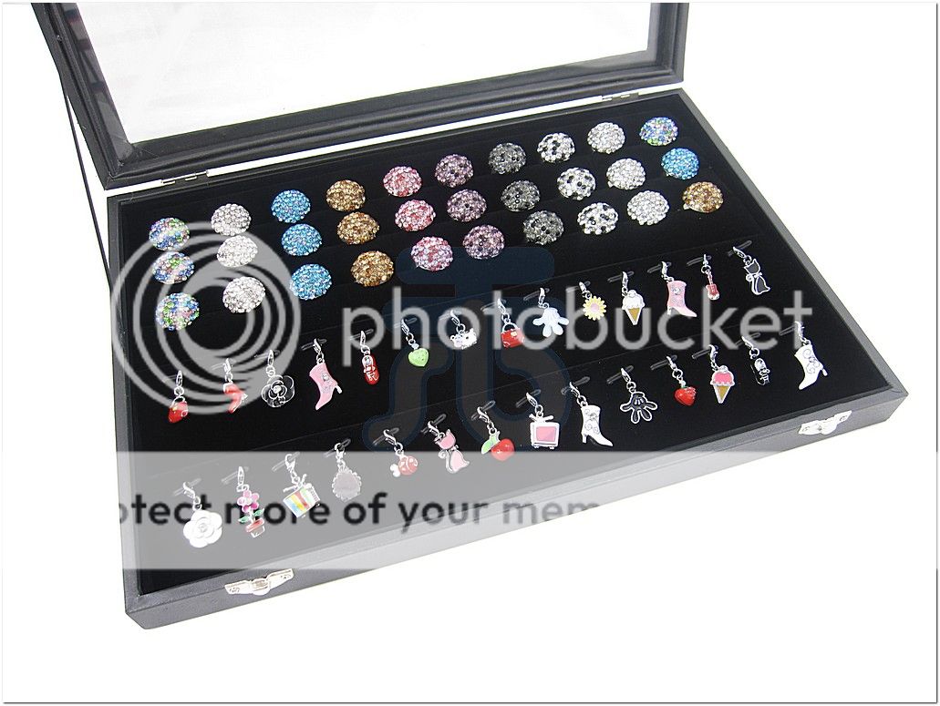   Top Lid Rings Cufflinks Pendant Charms Jewelry Display Box  