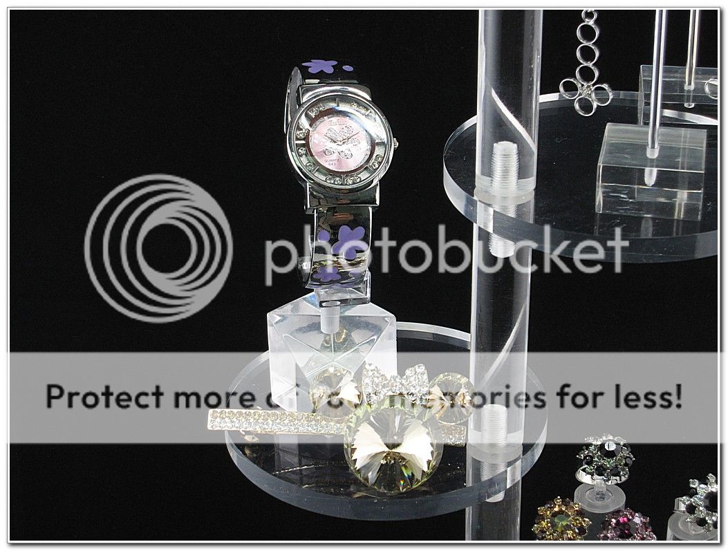 Tier Round Clear Acrylic Jewelry Display Stand Riser  