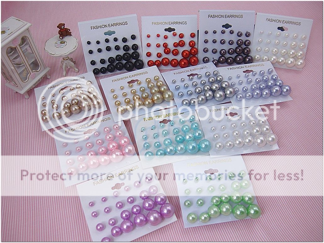 wholesale lot of color faux pearl stud earrings studs  