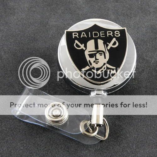 NFL Oakland Raiders Retractable ID Badge Holder Reel