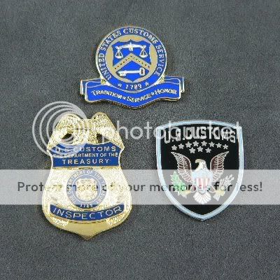 This set of 3 new lapel pins commemorates the U. S. Customs Inspector.