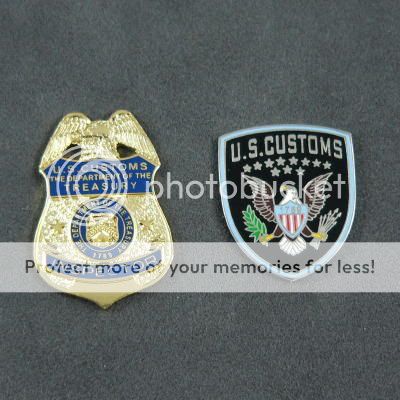 This set of 2 new lapel pins commemorates the U. S. Customs Inspector.