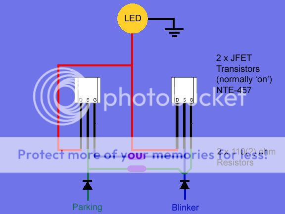 single led blinker/parking without relays -- posted image.