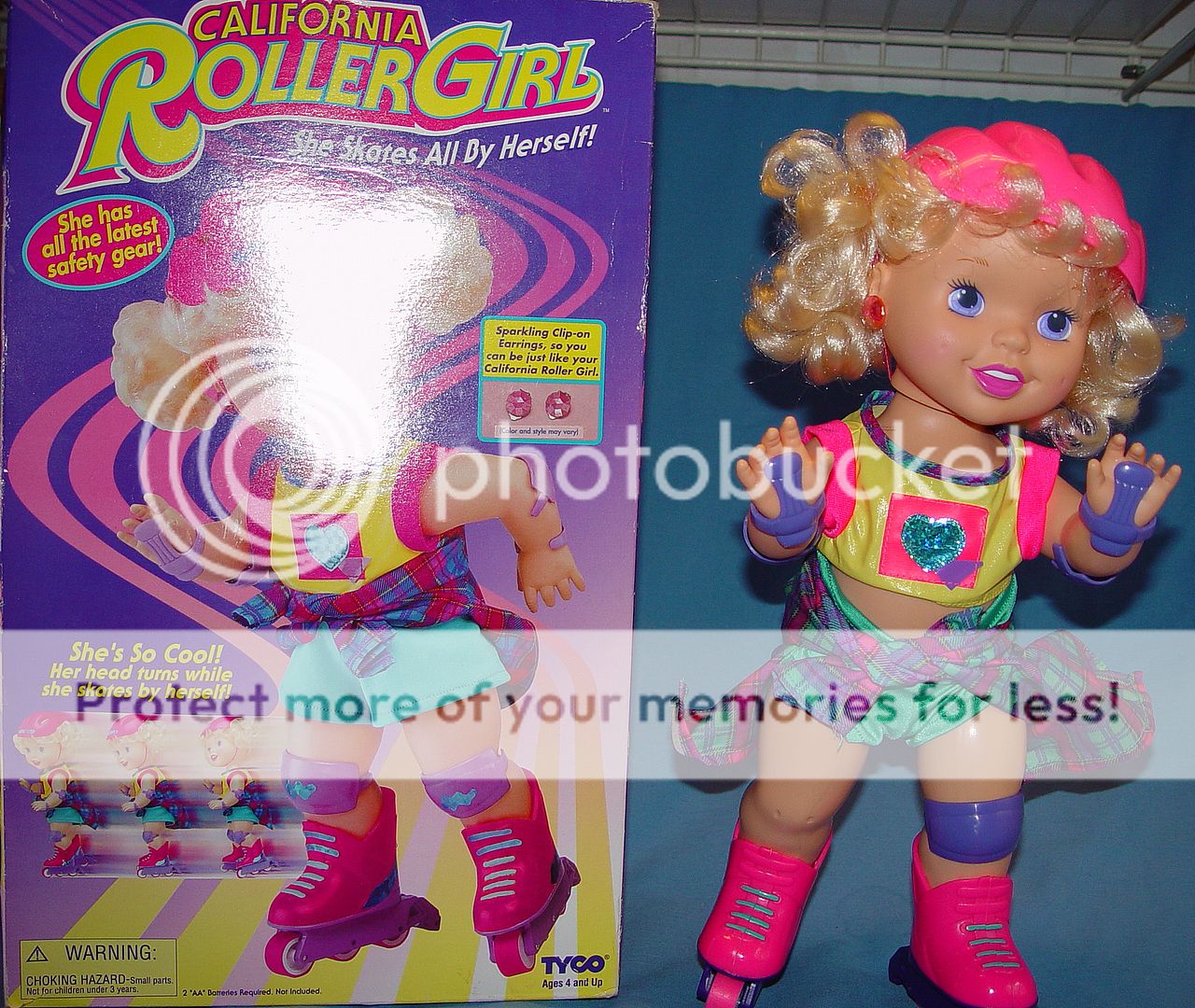 TYCO CALIFORNIA ROLLER GIRL IN BOX SKATES 1996 TYCO GUC  