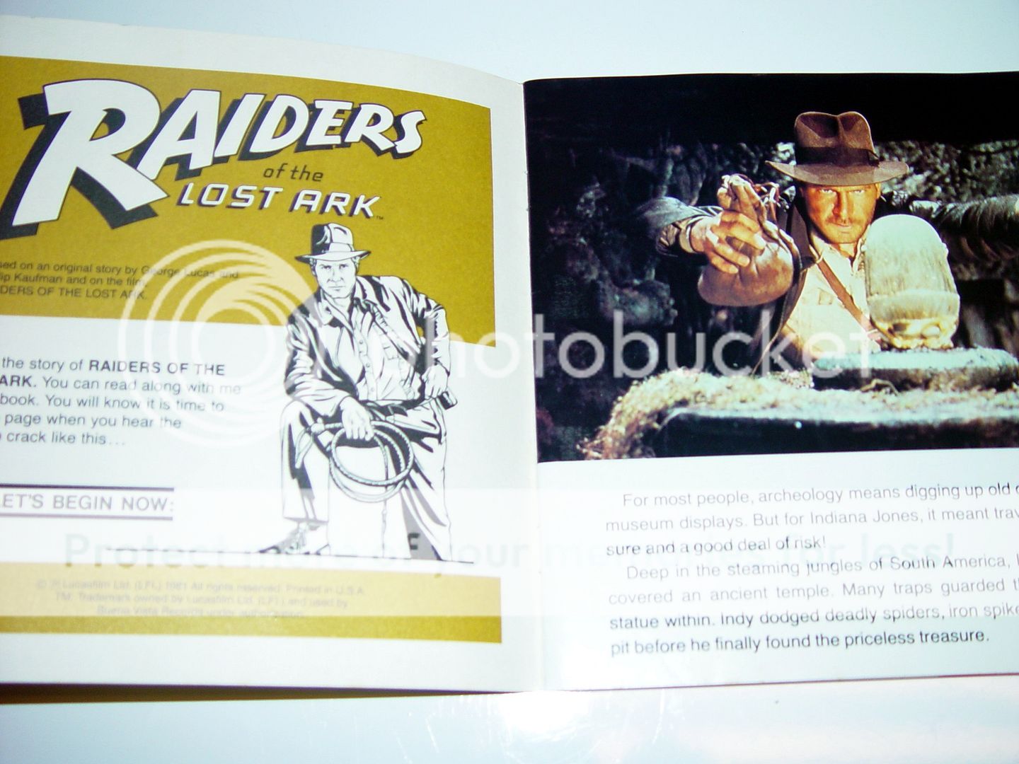 RAIDERS OF THE LOST ARK BOOK & RECORD SET FROM THE MOTION PICTURE 1981 